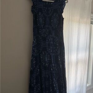 Vineyard Vines Dark Blue Patterned Maxi Dress